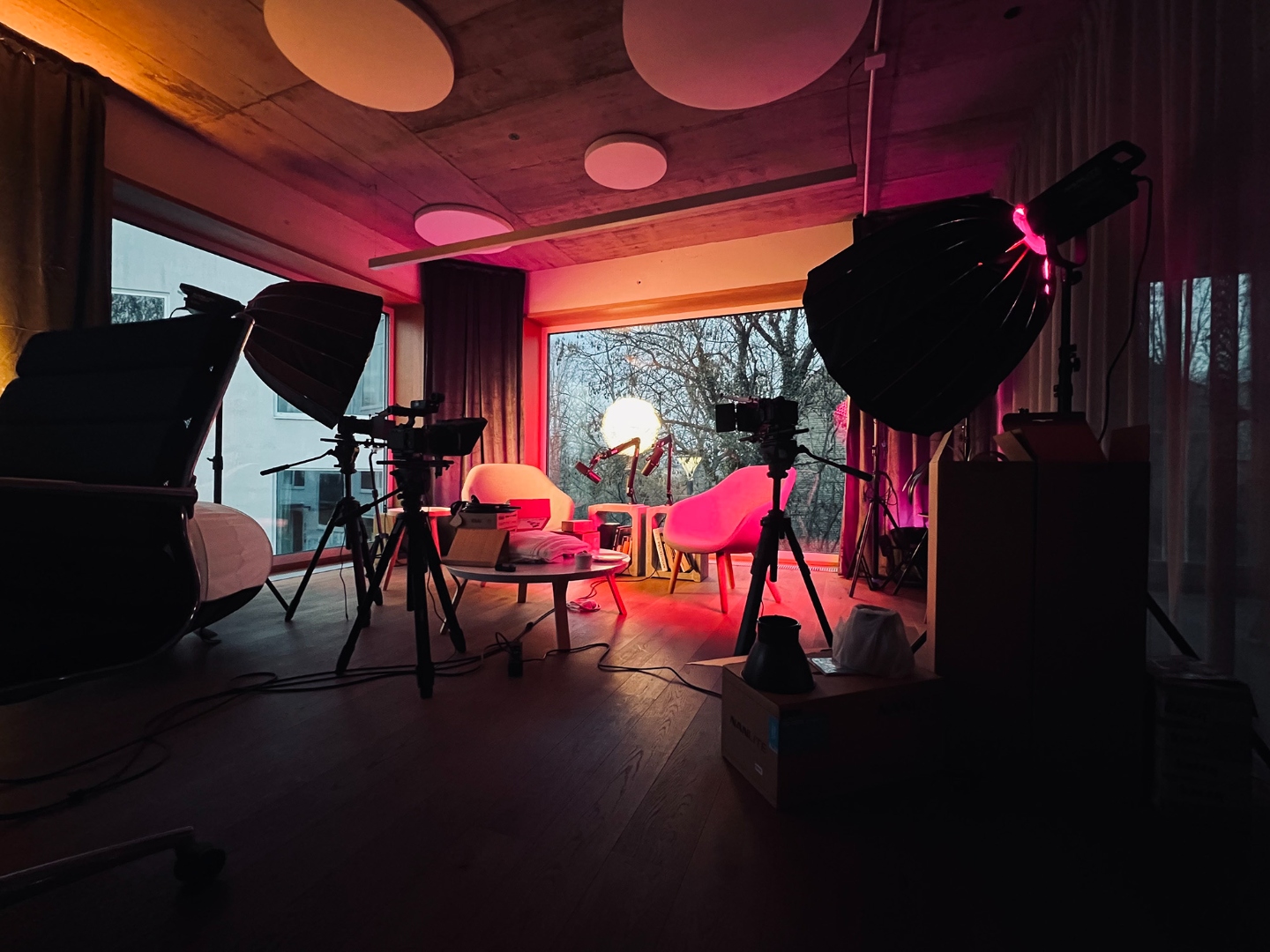 Studio lighting and camera setup